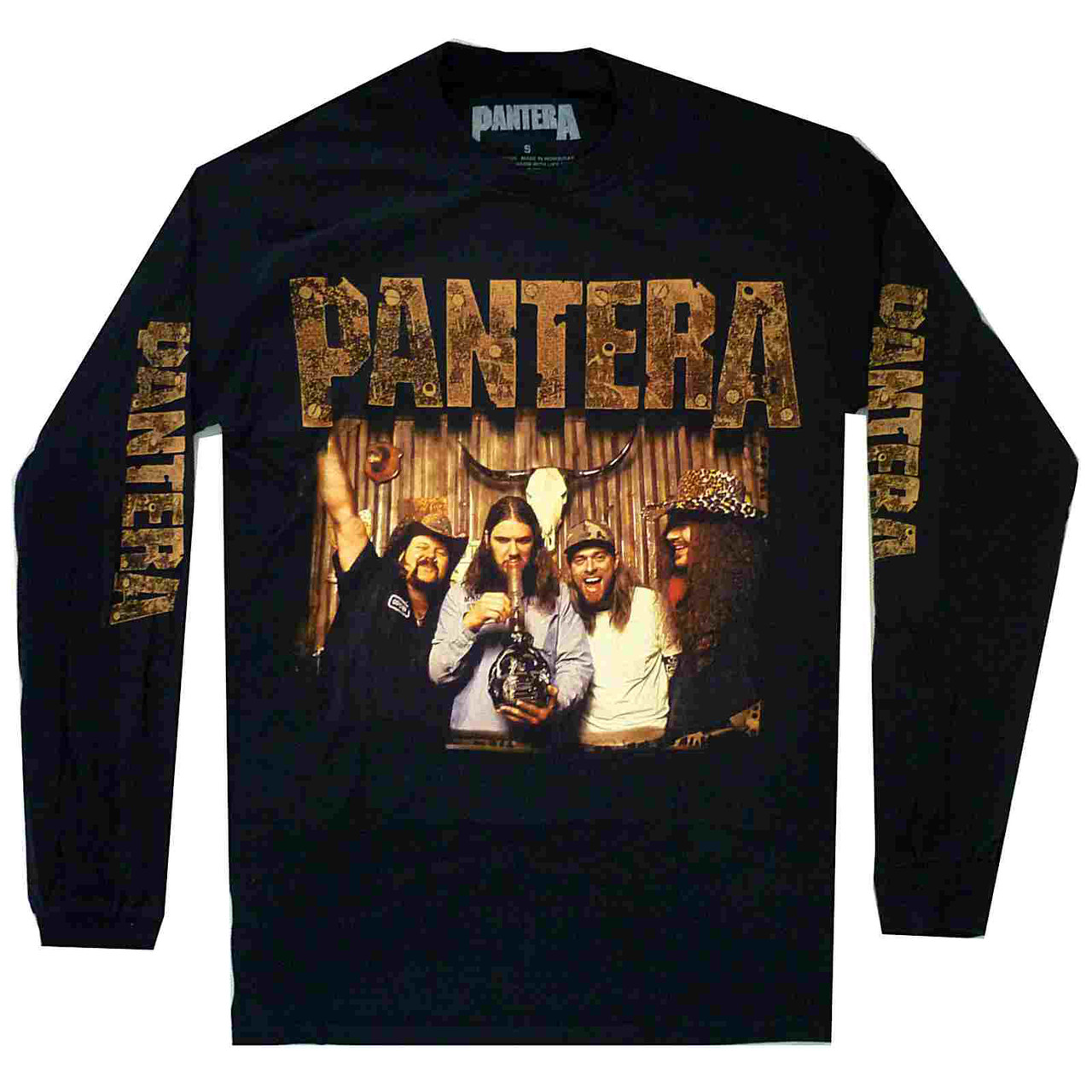 Pantera Bong Group Long Sleeve T-Shirt Black - Merch2rock